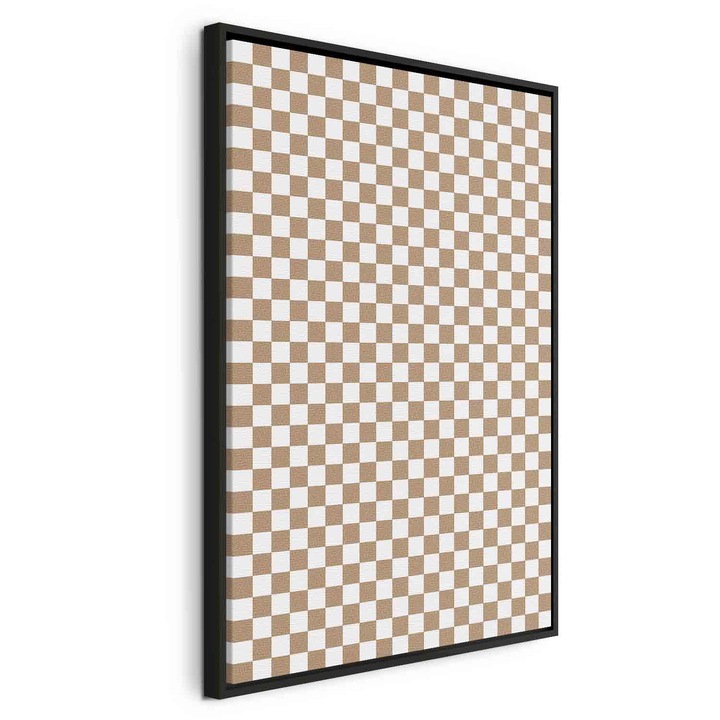 Картина в черна дървена рамка - Шахматна дъска - 60 x 90 см