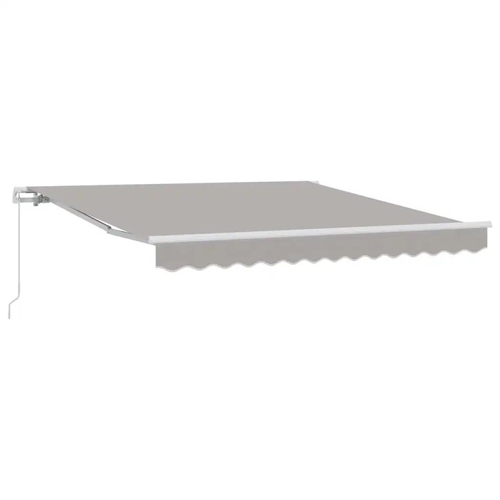 Cortina Retractabila vidaXL, Manual Gri deschis 350 x 250 cm