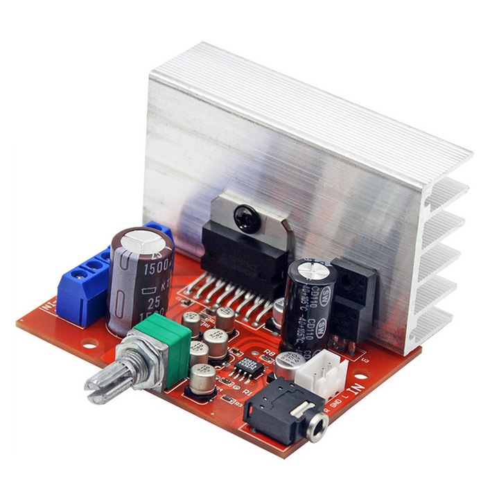 Sztereó audio erősítő 2x39W, CD7379 AD828 előerősítővel, DC 9-18V
