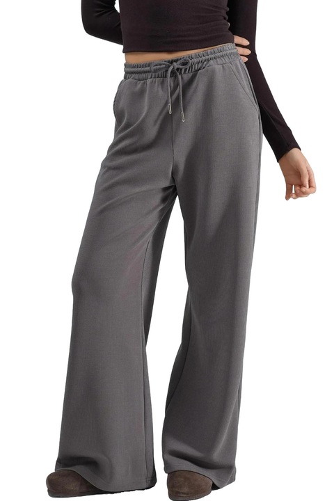 Pantaloni dama, Busem, Gri inchis, Textil