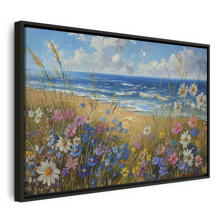 Festmény fekete fakeretben - Tengeri táj - 120 x 80 cm