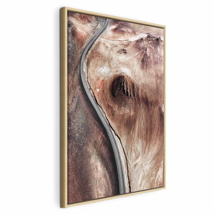 Tablou Intr-un cadru din lemn natural - Mountain Serpentine - 80 x 120 cm