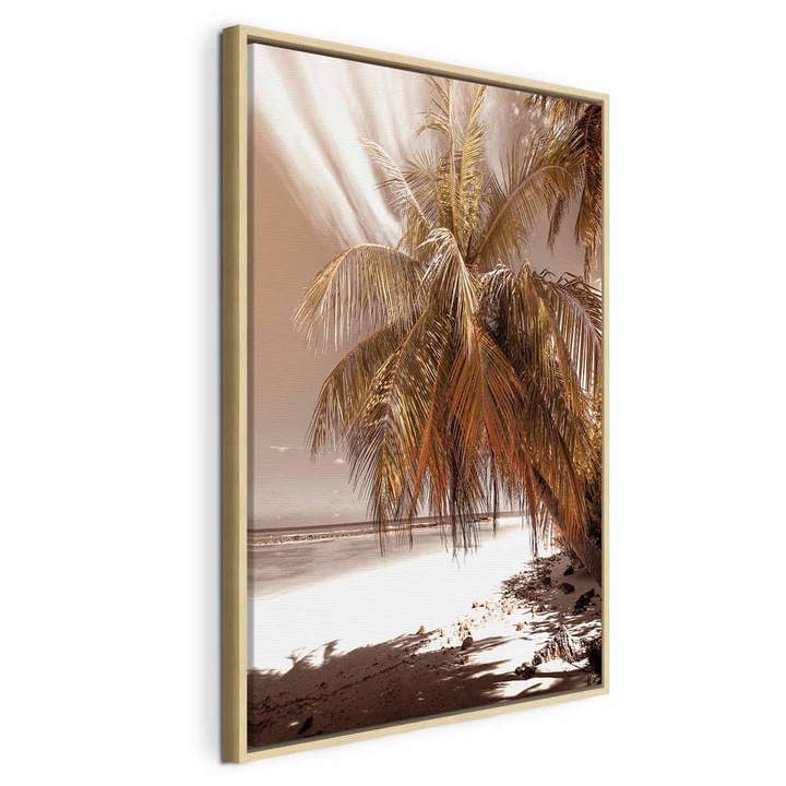 Kép természetes fakeretben - Pálmaárnyék - 80 x 120 cm