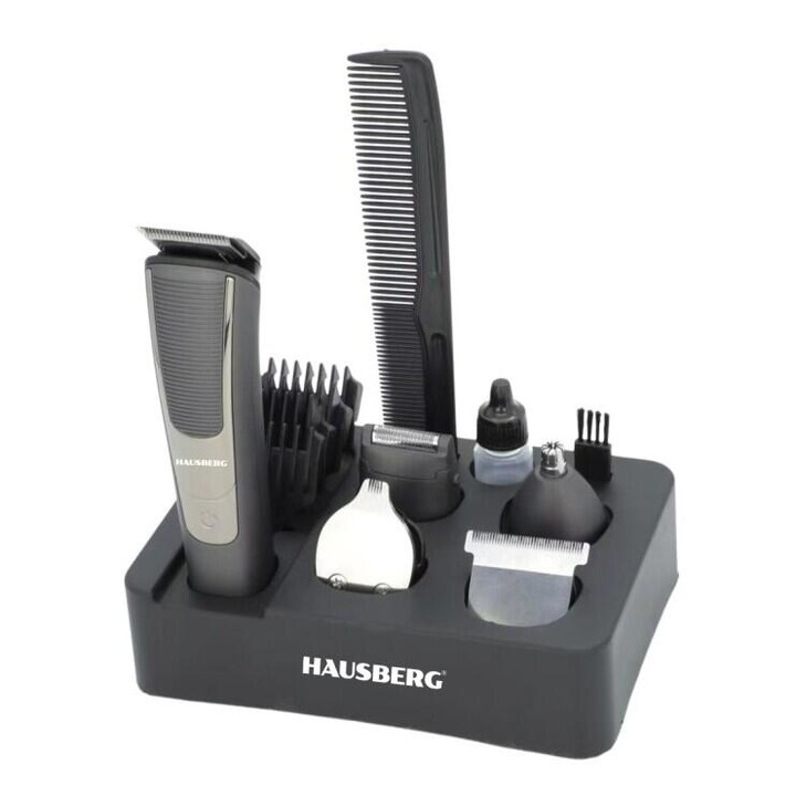 Set Masina De Tuns Cu Accesorii Reincarcabil Hausberg HB-96GR Digital 600mAh USB Type-C