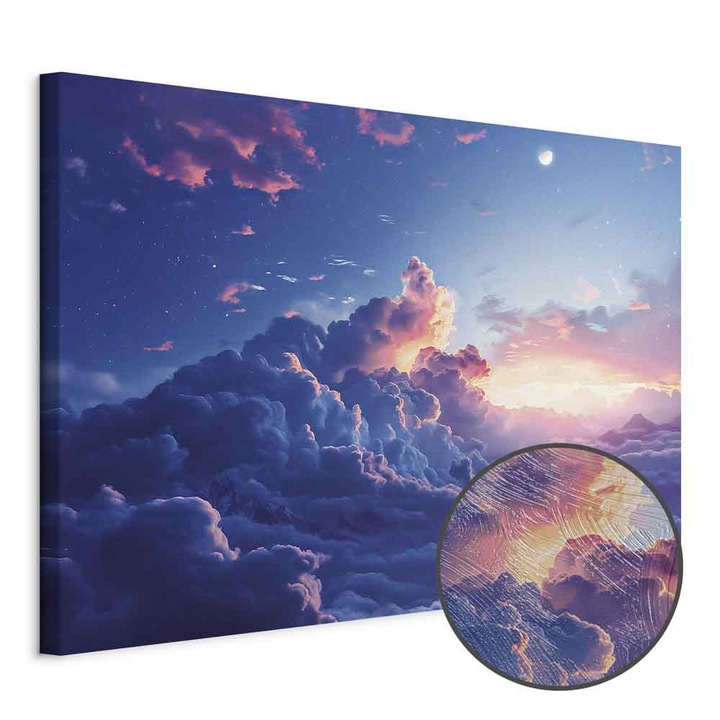 Tablou Premium Print - Mountain Clouds Sunset - 120 x 80 cm
