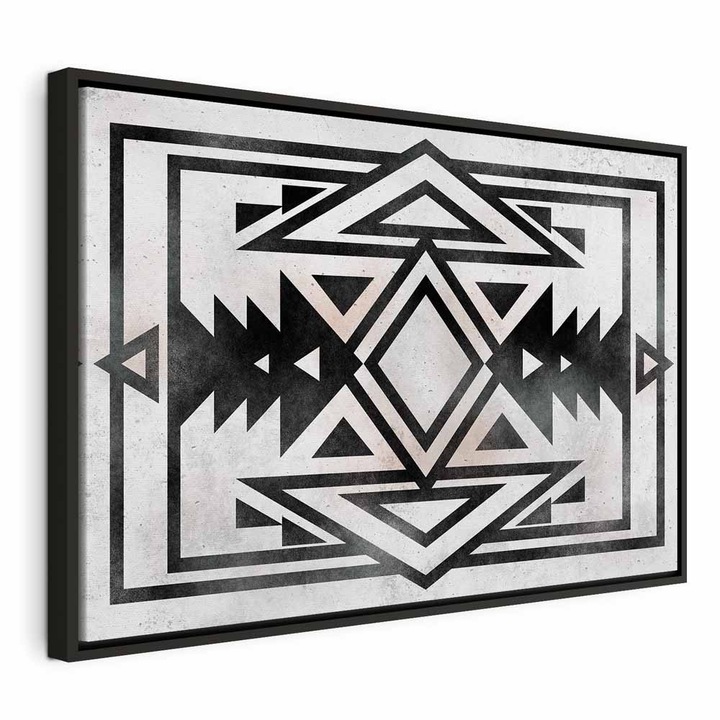 Tablou Intr-un cadru din lemn negru - Ethnic Pattern - 90 x 60 cm