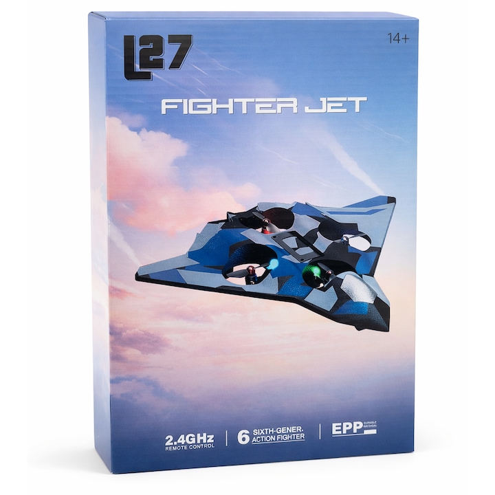 Avion RC Fighter Jet L27, 2.4GHz, stabilizare 6 axe, 14 ani+