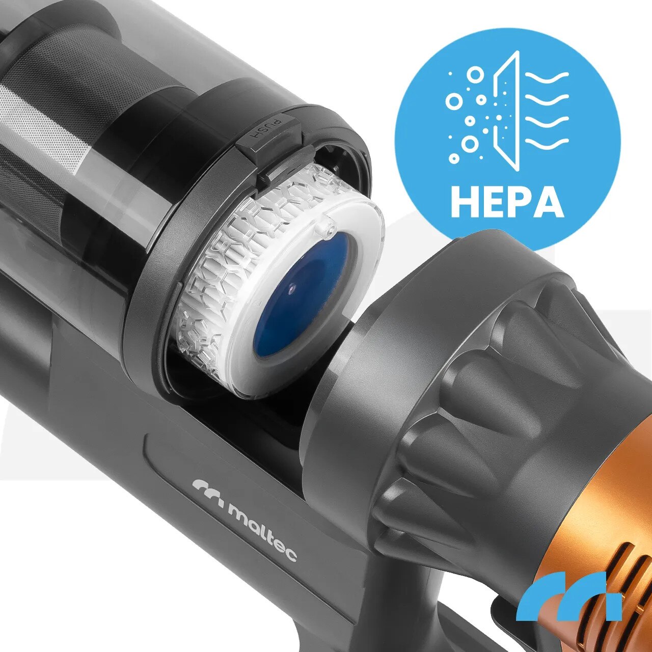 Aspirator vertical MalTec TURBOCYCLONE PRO4000, 500W, 3 în 1, perie electrică cu LED, rezervor 800ml, tub telescopic, bateria 2500mAh