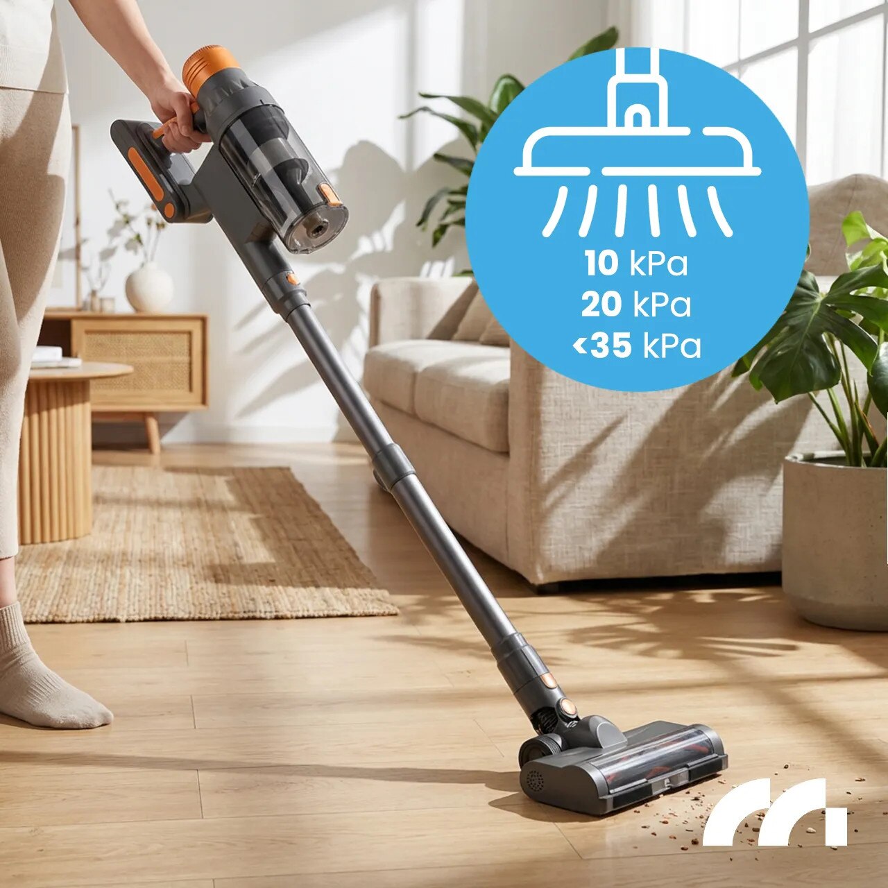 Aspirator vertical MalTec TURBOCYCLONE PRO4000, 500W, 3 în 1, perie electrică cu LED, rezervor 800ml, tub telescopic, bateria 2500mAh