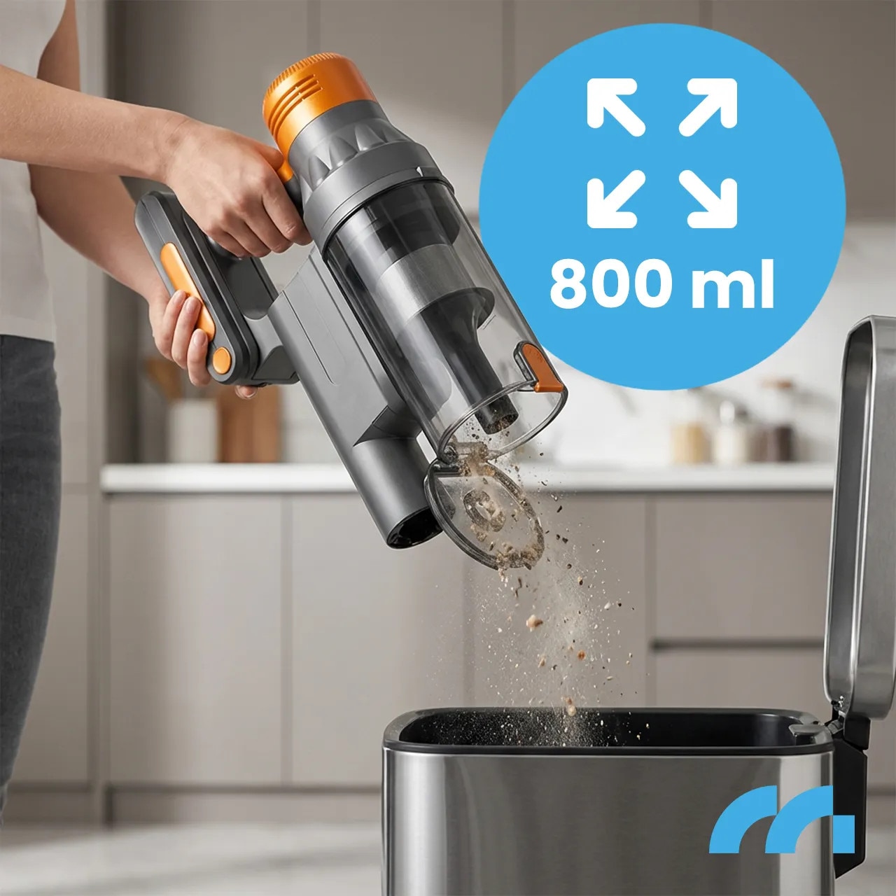 Aspirator vertical MalTec TURBOCYCLONE PRO4000, 500W, 3 în 1, perie electrică cu LED, rezervor 800ml, tub telescopic, bateria 2500mAh
