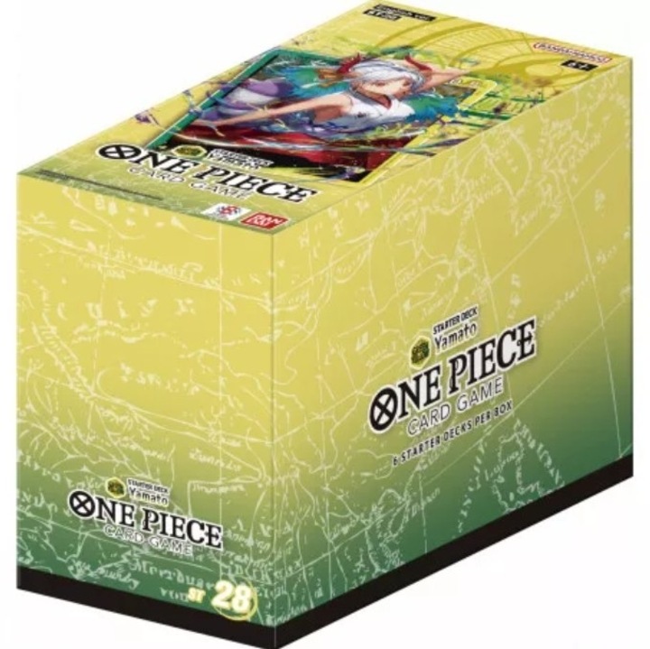 Карти Starter Deck One Piece TCG Display Yamato, 6x ST-28 колоди, Зелен/Жълт