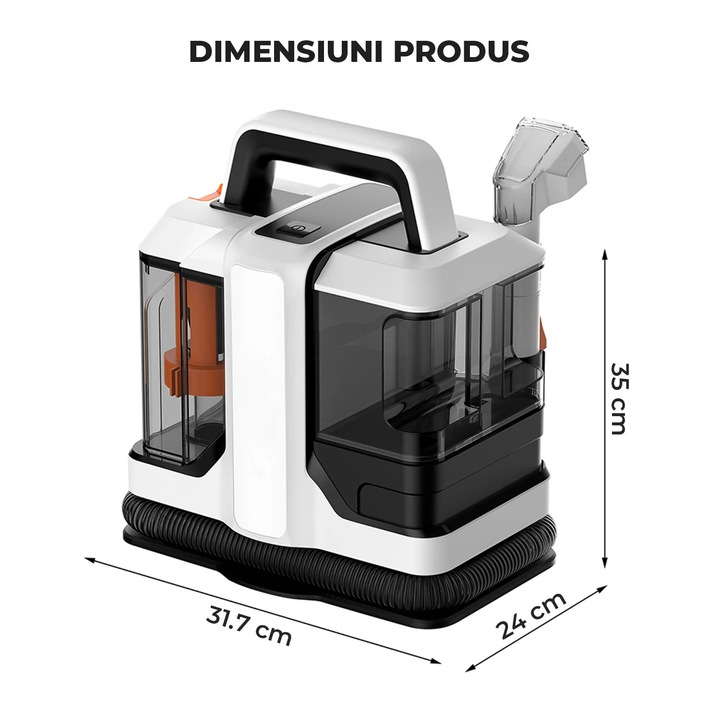 Aspirator 2 in 1, Elindor, umed și uscat, 450W, 11 kPa, gri, 31.7x35x24cm