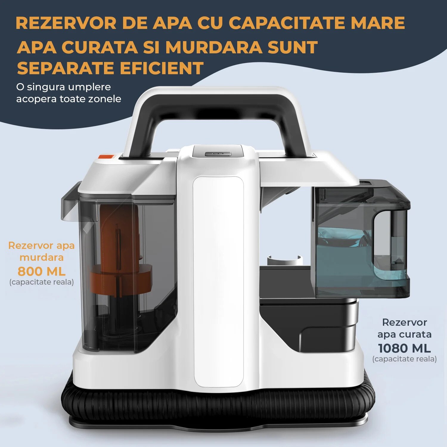 Aspirator 2 in 1, Elindor, umed și uscat, 450W, 11 kPa, gri, 31.7x35x24cm