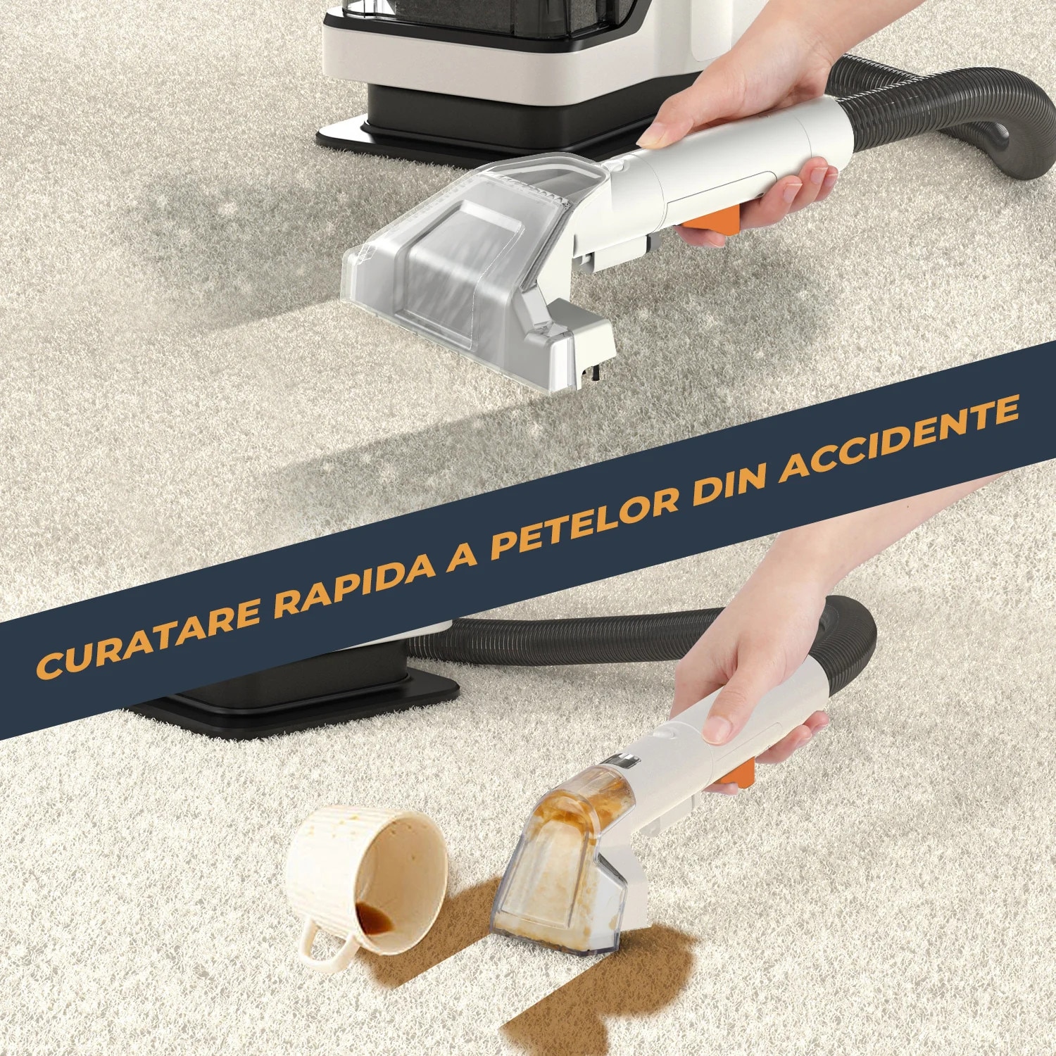Aspirator 2 in 1, Elindor, umed și uscat, 450W, 11 kPa, gri, 31.7x35x24cm