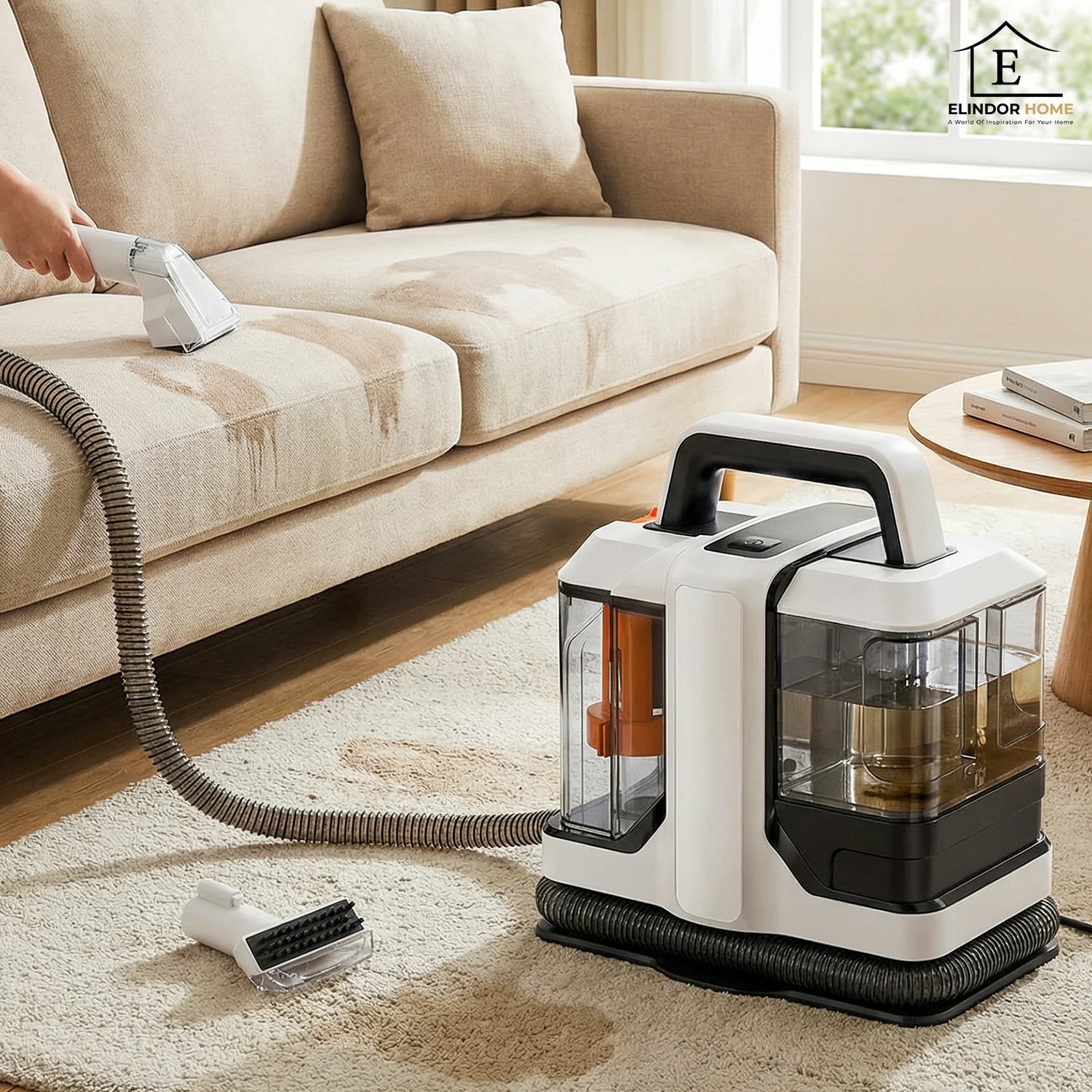Aspirator 2 in 1, Elindor, umed și uscat, 450W, 11 kPa, gri, 31.7x35x24cm