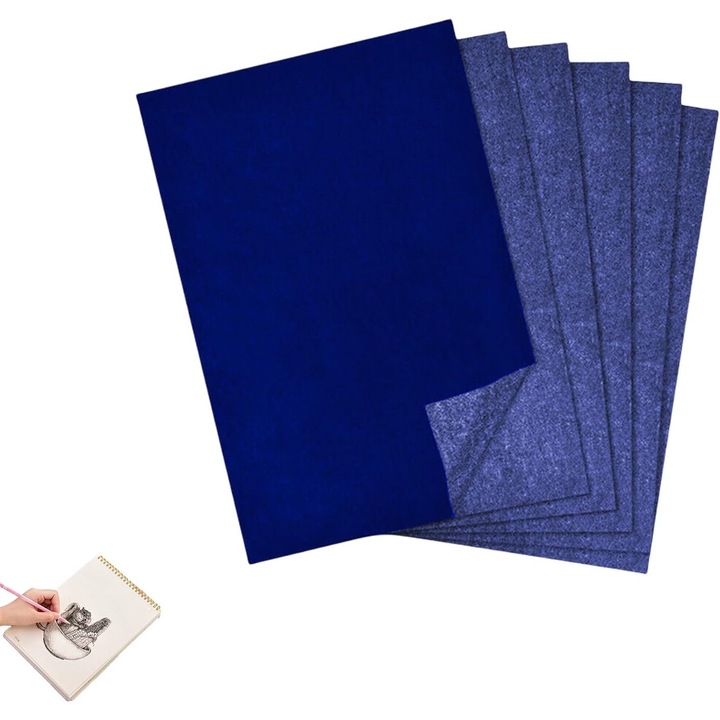 Hartie de Transfer Albastra A4, 50 Foi, pentru Copiere pe Hartie, Lemn, Ceramica