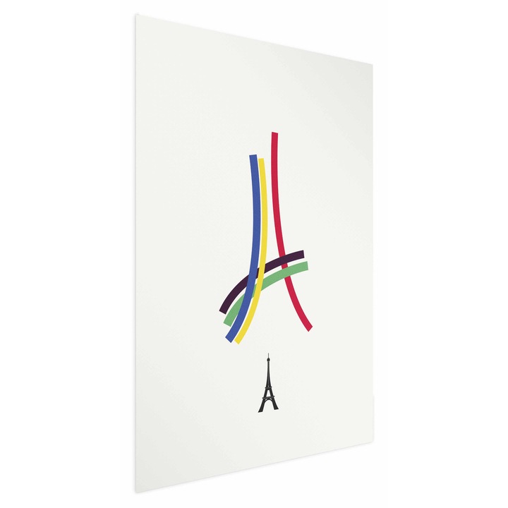 Poster Fara rama, cu margine - Eiffel Tower - 40 x 60 cm