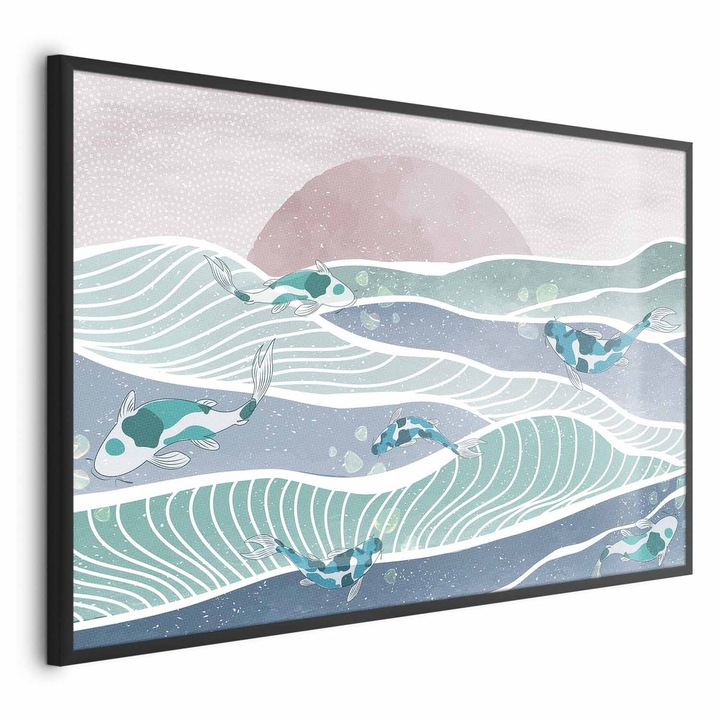 Poster Rama neagra - Fish on the Waves - 30 x 21 cm