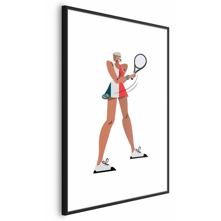 Poster Rama neagra - Tennis Player Illustration - 21 x 30 cm
