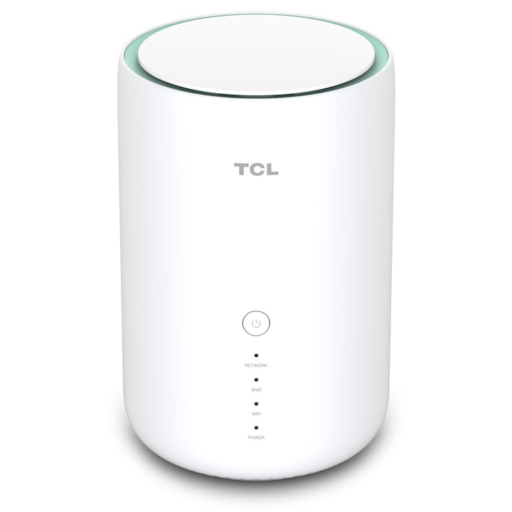 TCL LinkHub, HH130VM Home Station Router 4G, LTE (CAT 12/13), Dual Band, Gigabit, Suport SIM Card, Standard 3CA, WiFi AC, Hotspot pentru pana la 64 de utilizatori, Alb [Italia]
