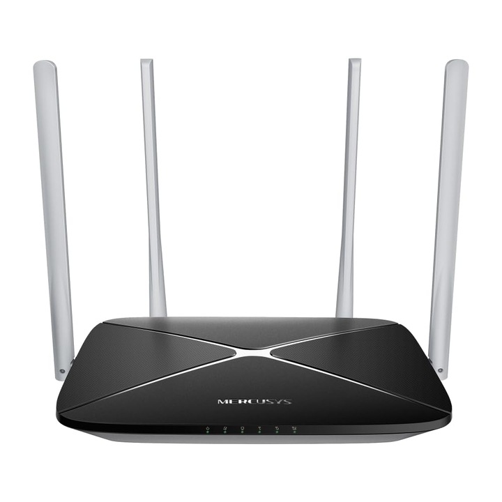 Router Mercusys MB135-4G LTE cu carduri Nano SIM, 4G Cat4 pana la 150 Mbit/s, WLAN AC1200 dual band, 4 porturi de 100 Mbps, plug and play, pana la 64 de dispozitive, aplicatie