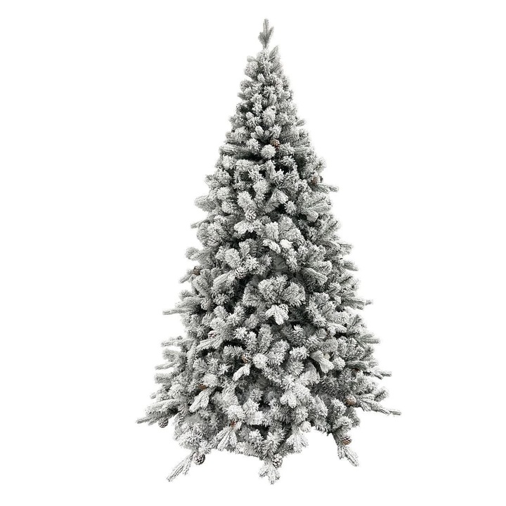 Hóval borított műfenyő, zöld, 1467 ággal - 240cm