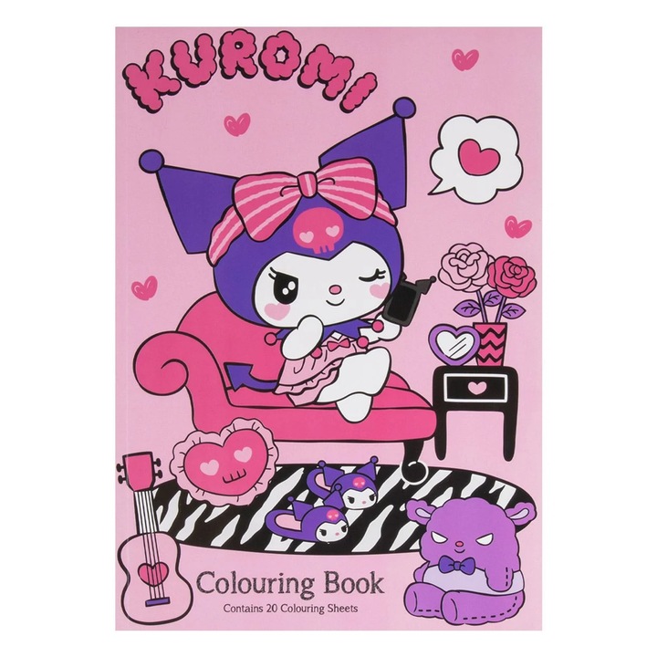 Carte de Colorat A4 Kuromi, 20 File, pentru Copii