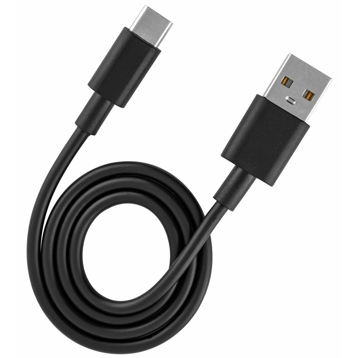 Черен USB C кабел, 1 м, бързо зареждане за всяко устройство