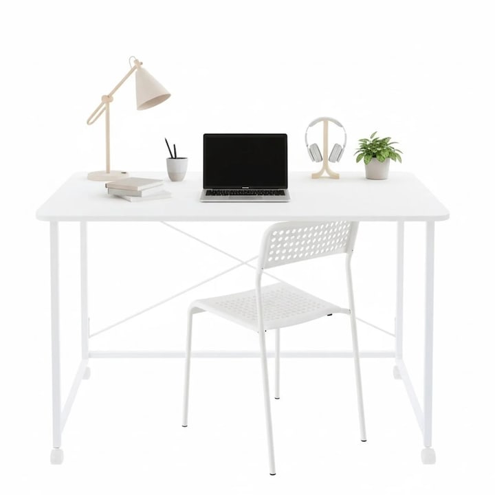 Összecsukható asztal kerekekkel, 100 kg, téglalap alakú, modern, fehér