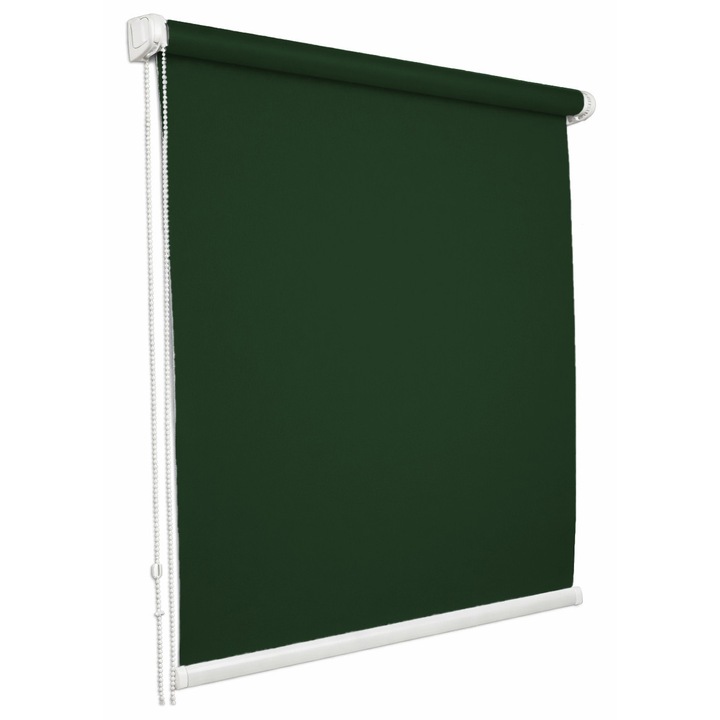 Roleta Textila Plain, Rulou, culoare verde padurar, Bendaluci, 43 cm x 150 cm. fara gaurirea tamplariei