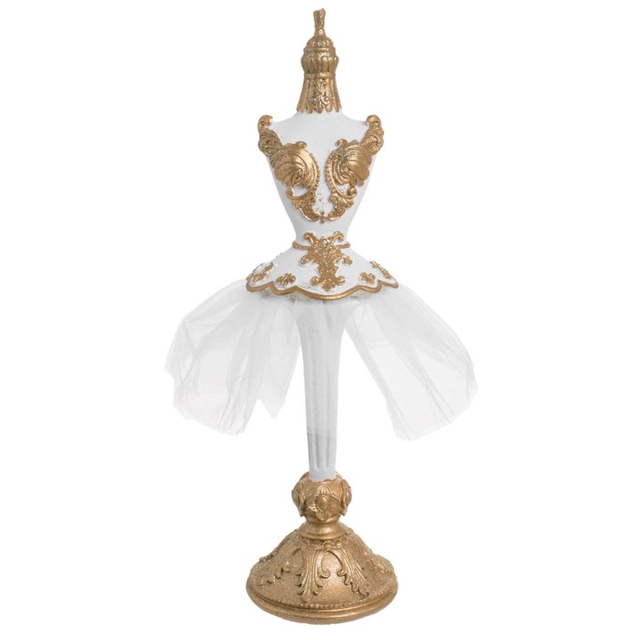 Karácsonyi Dekoráció 3D Balerina Manöken Csillogó Pezsgő & Tüll 38cm