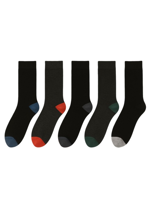 Sosete de Iarna Antracit cu Calcaie Colorate pentru Barbati, 5 perechifwqwqd, Multicolor