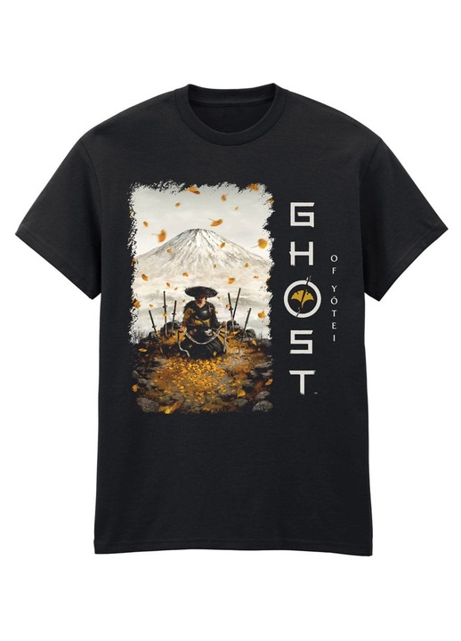 Férfi póló, Heroes inc, Ghost of Yotei, pamut, fekete