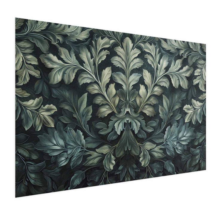 Poster Fara rama - Dark Green Victorian Leaves - 60 x 40 cm