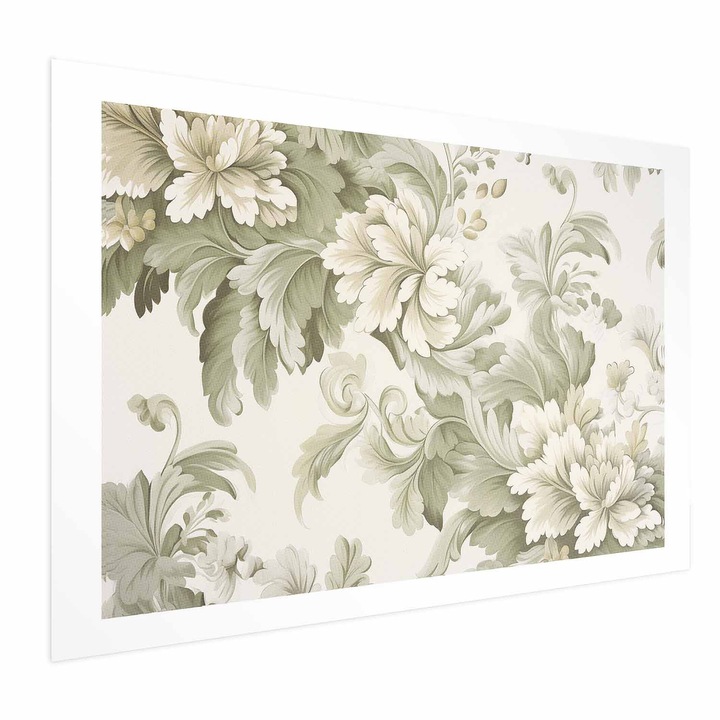 Poster Fara rama, cu margine - Light Vintage Flowers - 60 x 40 cm
