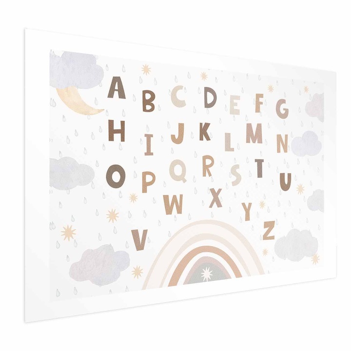 Poster Fara rama, cu margine - Letters in Muted Colors - 42 x 29.7 cm