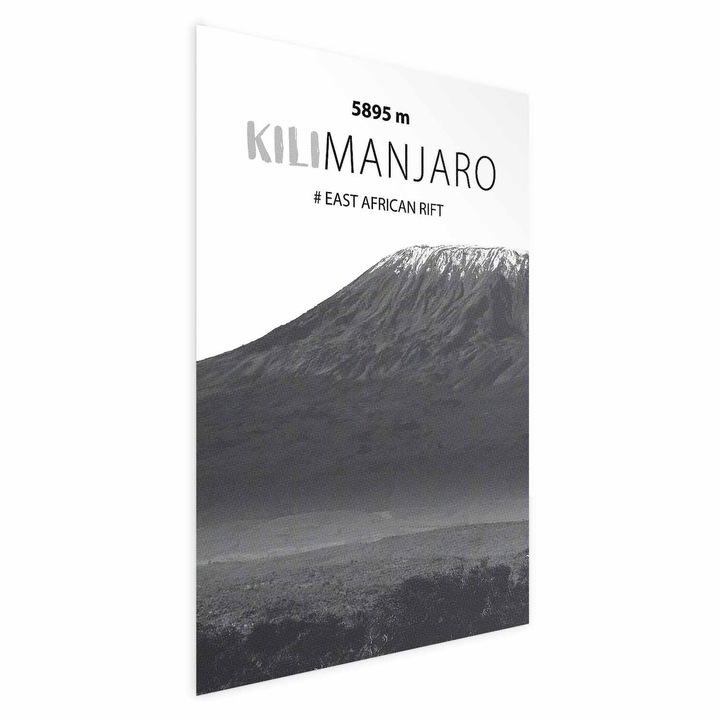 Poster Fara rama, cu margine - Mount Kilimanjaro Peak - 21 x 30 cm