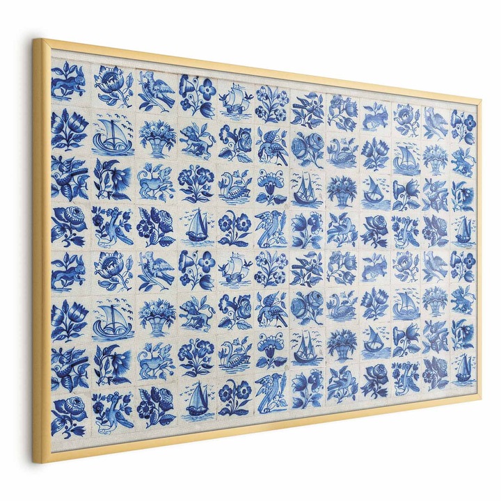Poster Rama aurie - Azulejos Tiles - 90 x 60 cm