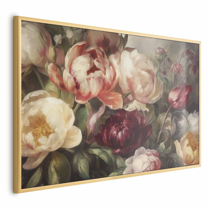 Poster Rama aurie - Charismatic Peonies - 42 x 29.7 cm