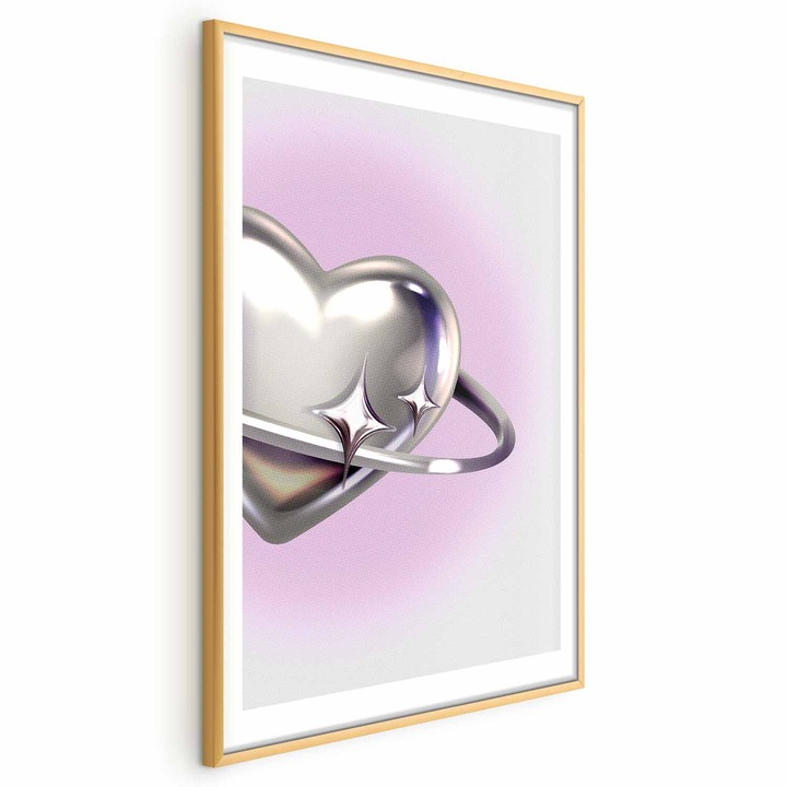 Poster Rama aurie cu margine - Cosmic Heart - 21 x 30 cm