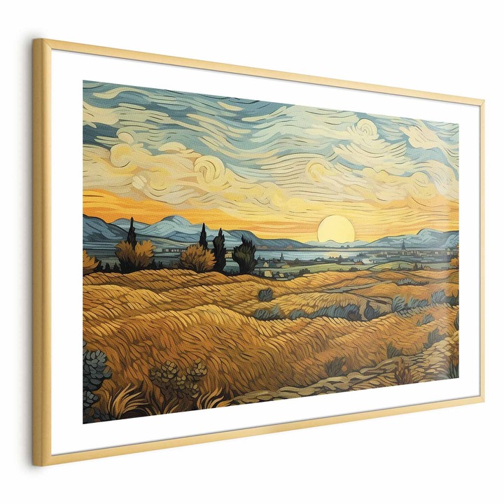 Poster Rama aurie cu margine - Impressionistic fields - 30 x 21 cm