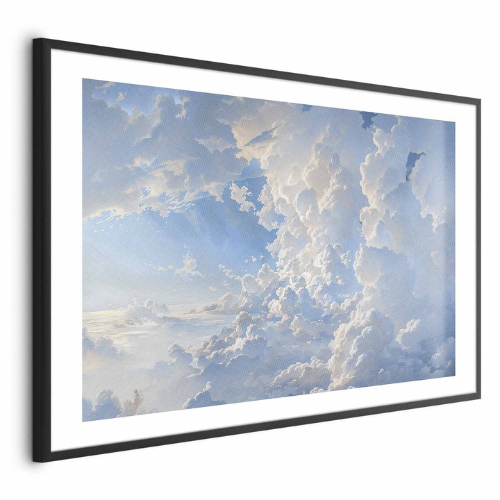 Плакат в черна рамка с кант - Тайните на осветения от слънце облак - 90 x 60 cm