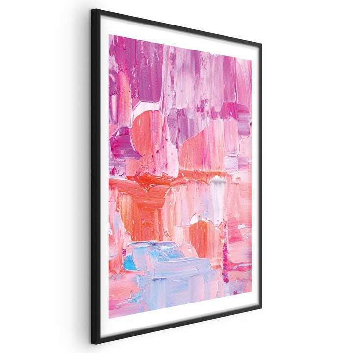 Poster Rama neagra cu margine - Colorful Strokes - 30 x 21 cm