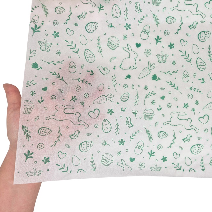 Set 200 bucati Hartie de matase model Paste Happy Bunny Party 17g, 50 x 75cm