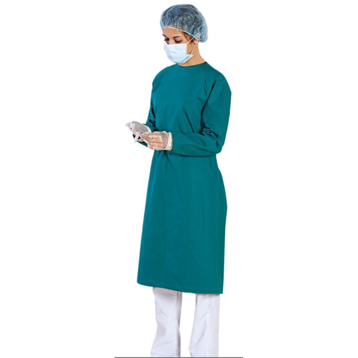 Halat chirurgical nesteril, verde, XXL