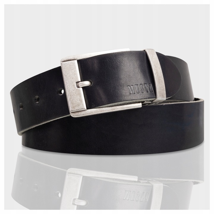 Férfi öv, Mustang, M5051, valódi bőr, fekete, 90cm