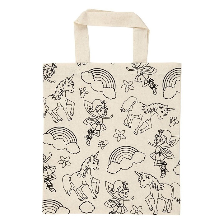Geantă de colorat Creativ Company, cu motiv unicorn, 27.5 x 30 cm