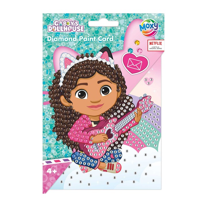 Картичка Moxy за рисуване с мъниста Gabby's Dollhouse, с включен плик