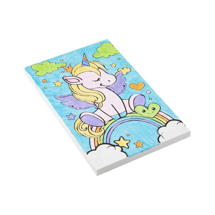 Pânză pentru pictat pe numere Moxy, cu pensulă și vopsele, 297 x 195 mm, asortate, 24 bucăți