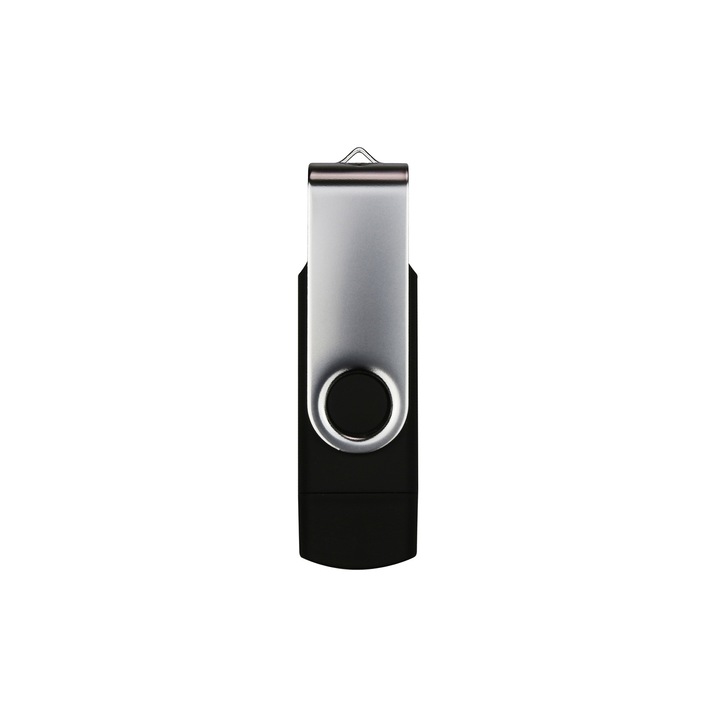 USB flash meghajtó Swivel, USB 3.0, 16 GB, Type-C OTG, fekete